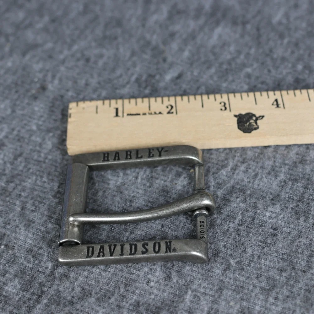 VTG Harley-Davidson Belt Buckle Mens Silver Rectangular Logo Metal Single Tongue